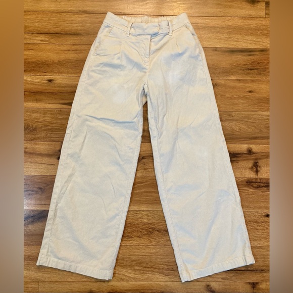 American Eagle 00 Corduroy Off Cream Off White Baggy Wide Leg Stretch - Picture 12 of 12